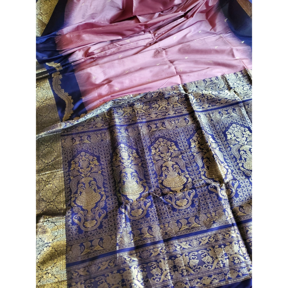 Women Pure Silk Kanjivaram Saree Handloom Wedding Festive Designer - Picture 5 of 16